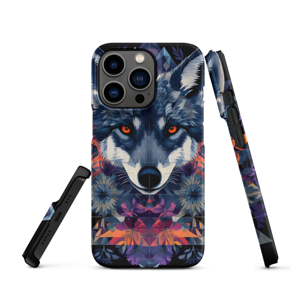 Mystical Wolf Amidst Floral Geometry