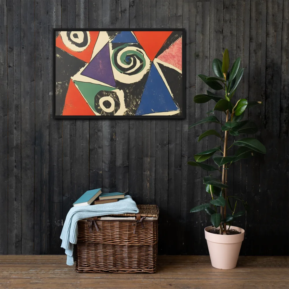 Dynamic Geometric Abstraction | Canvas with Black Frame | 24″×36″