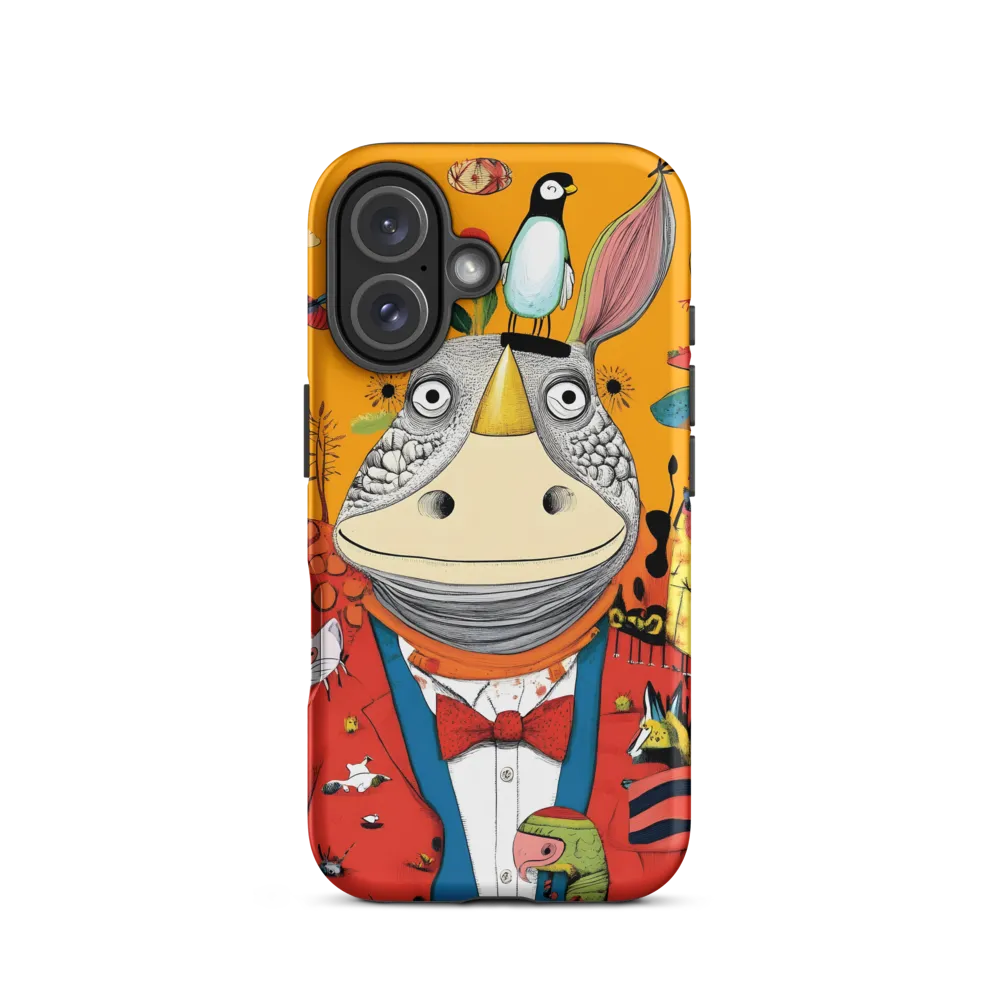 Whimsical Rhinoceros: A Playful Encounter | Phone Case