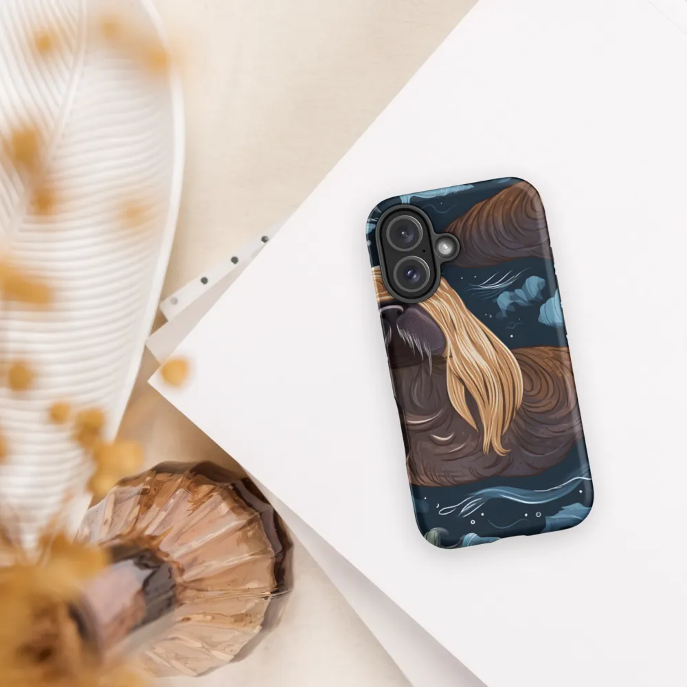 Whimsical Walruses in Deep Blue