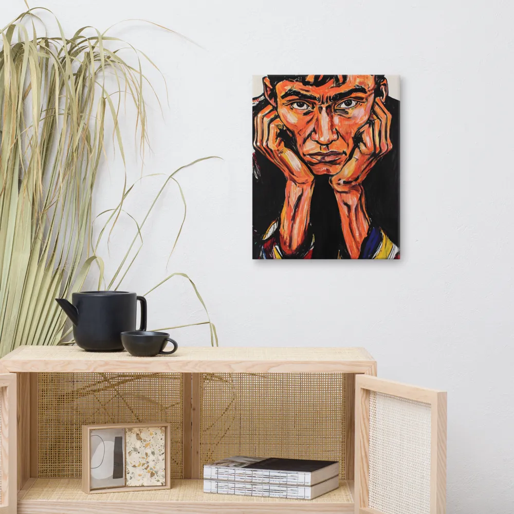 Contemplative Intensity: An Expressionist Portrait