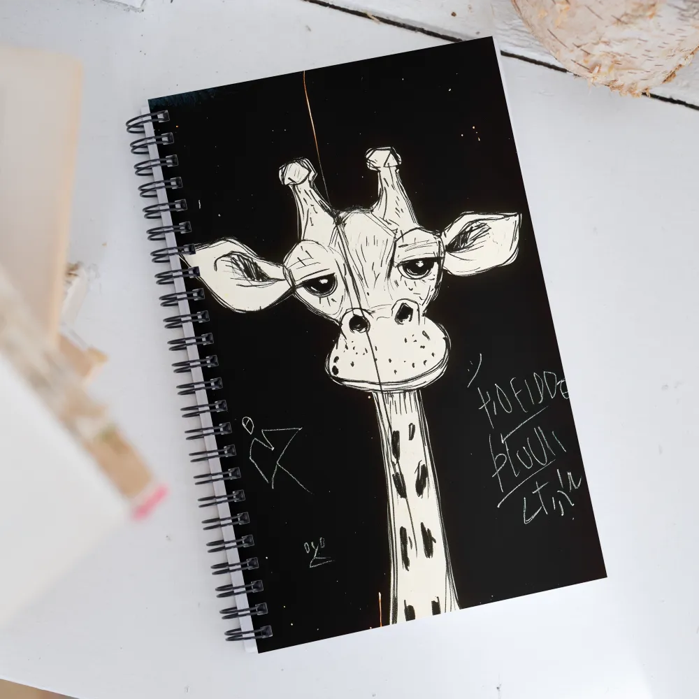 Whimsical Giraffe in Ink | Spiral Notebook