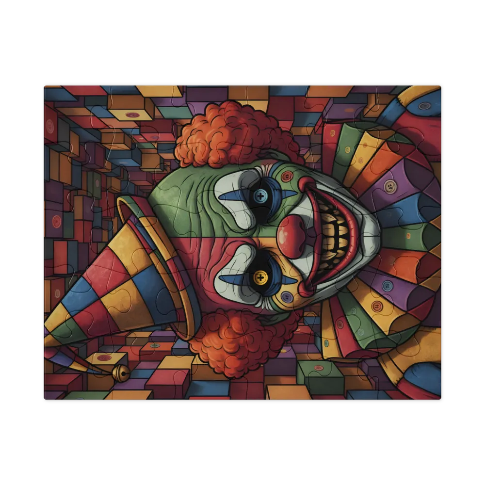 Grinning Nightmare Clown 
 Jigsaw Puzzle in Tin Box