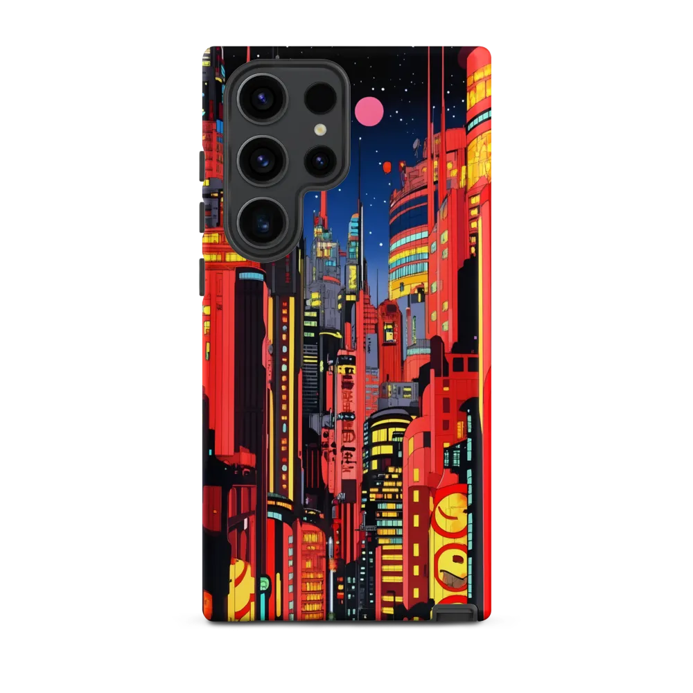 Neon Dreams: A Cyberpunk Cityscape | Phone Case |  S23 Ultra | Tough Case | Matte