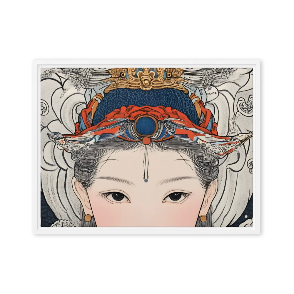 Serenity in Myth: A Traditional Portrait | Canvas with White Frame | 18″×24″