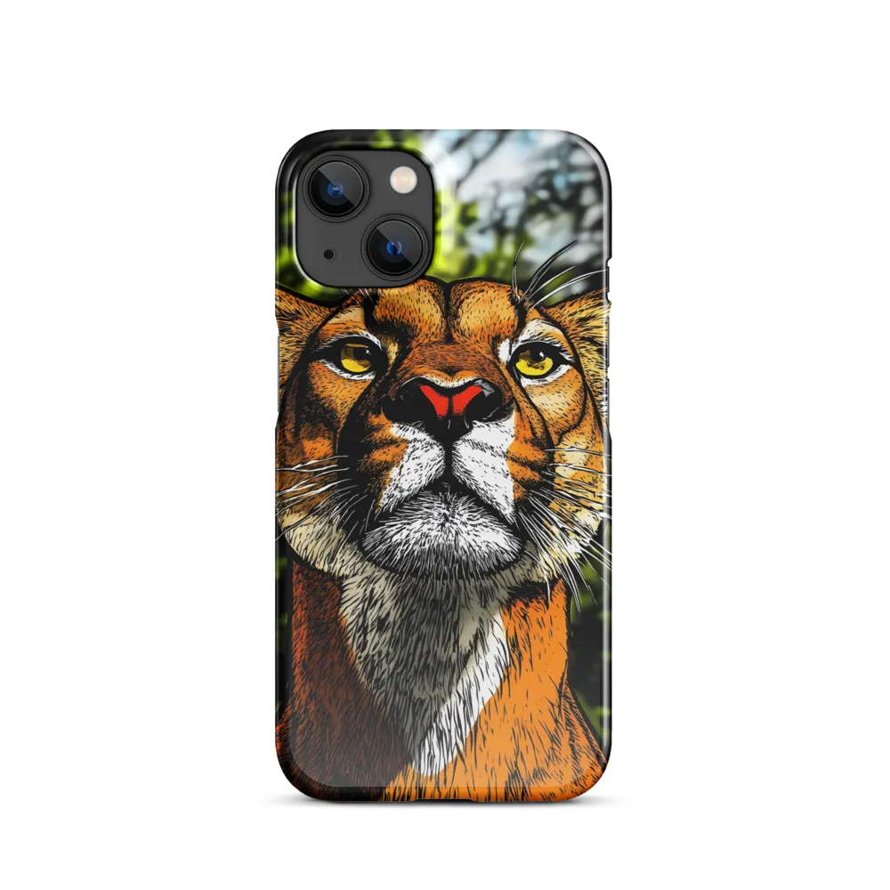 Regal Gaze: The Lioness in Focus | Phone Case |  14 | Snap Case | Glossy