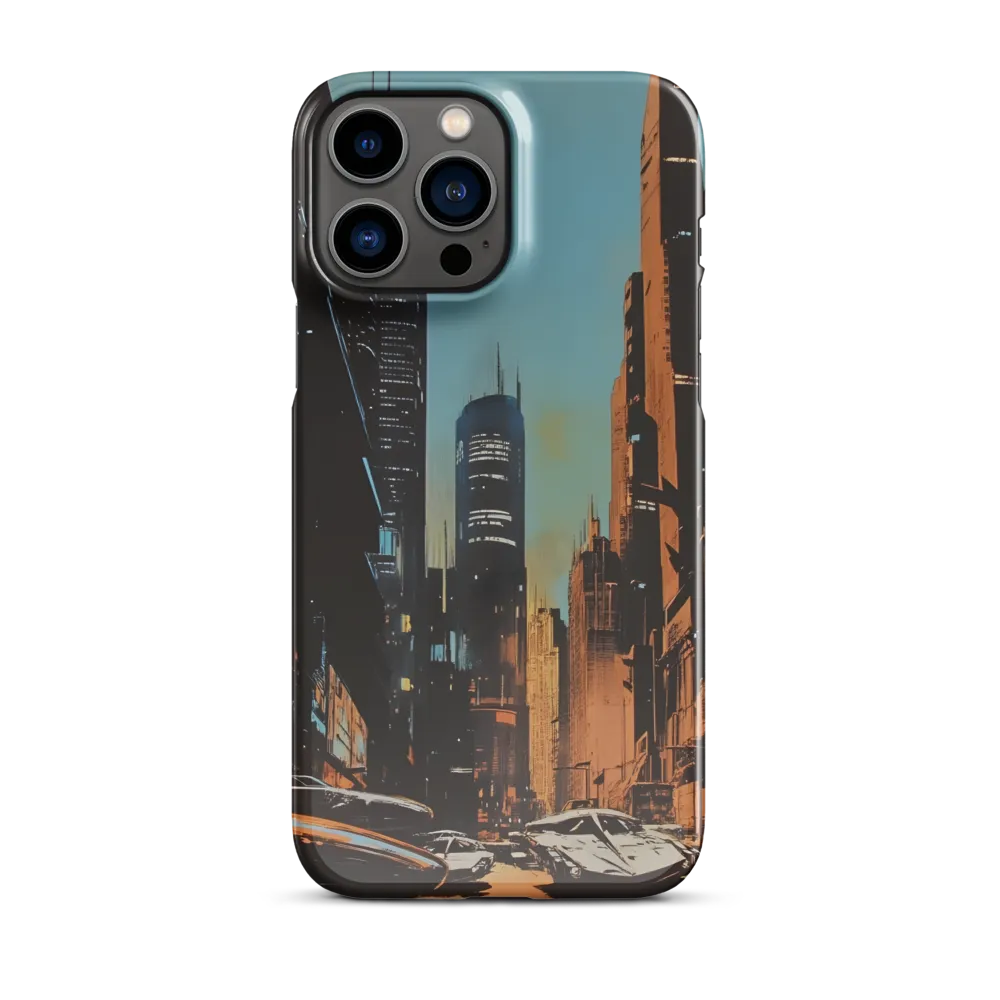 Futuristic Cityscape in Blue and Orange