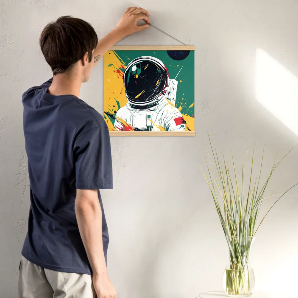 Galactic Explorer: A Modern Odyssey | Poster With Oak Wood Hanger | 16″×16″