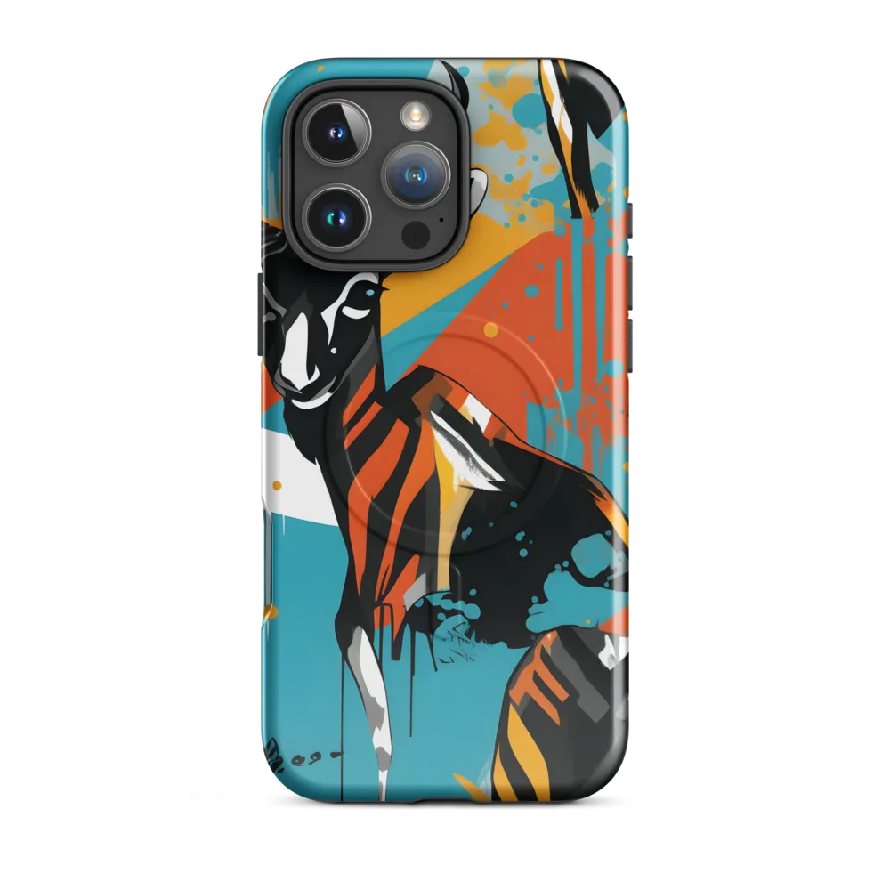 Dynamic Antelope in Vivid Abstract