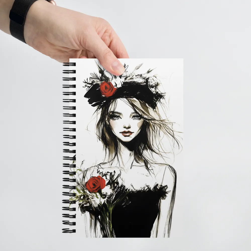 Elegance in Black and Red | Spiral Notebook