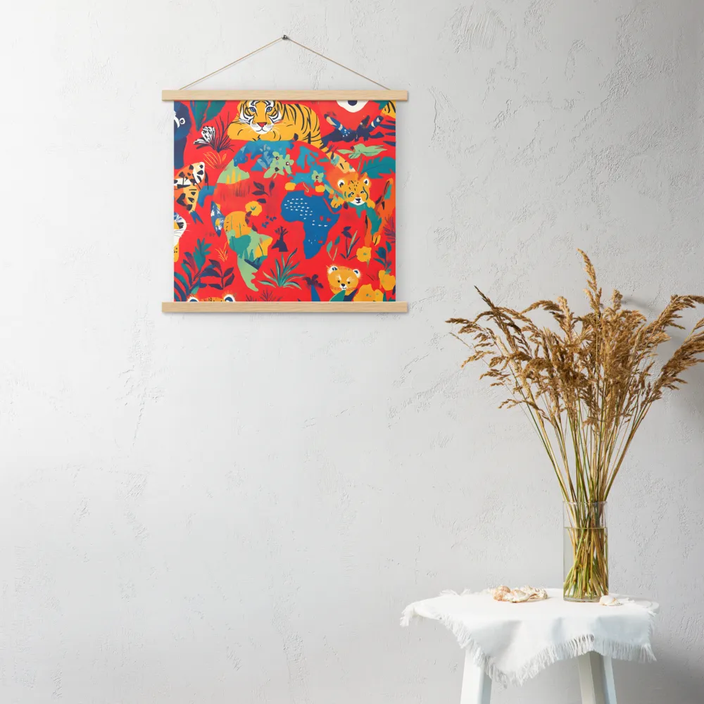 Wild Wonders of the Globe | Poster With Oak Wood Hanger | 18″×18″
