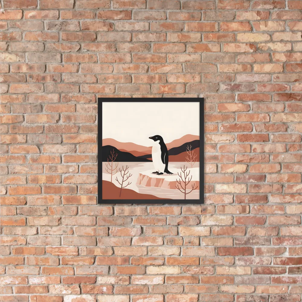 Penguin on Ice Floe 
 Poster with Black Frame | 18″x 18″