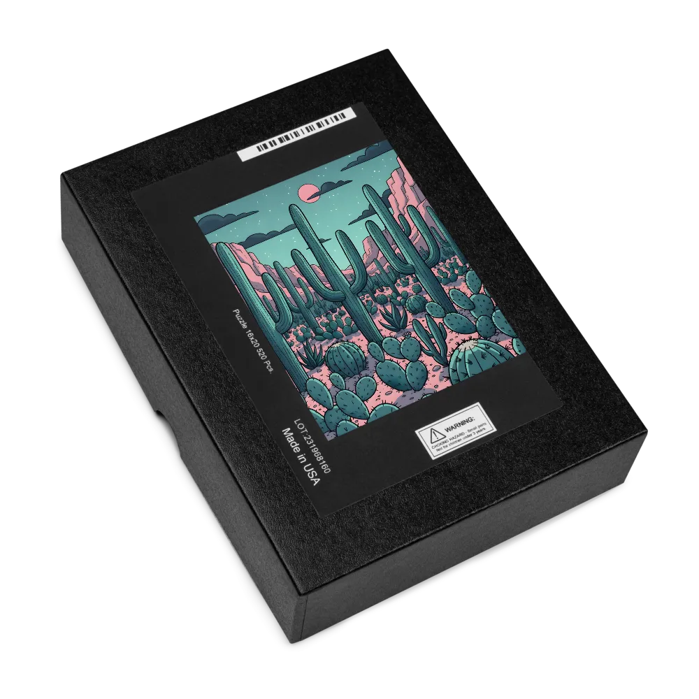 Moonlit Cactus Desert 
 Jigsaw Puzzle