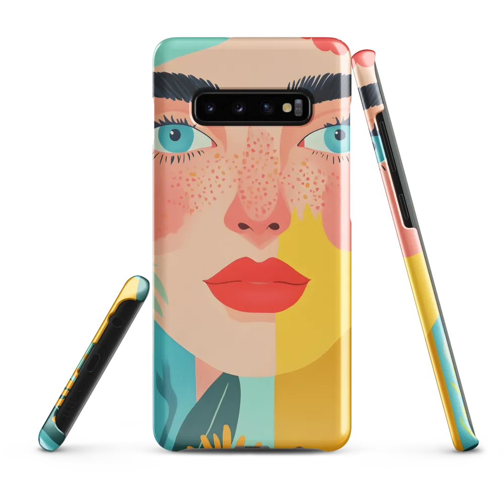 Floral Serenity: A Modern Portrait | Phone Case |  S10 Plus | Snap Case | Glossy