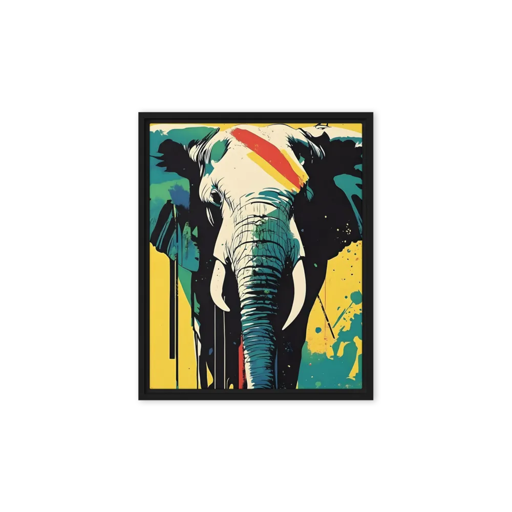 Elegance of the Wild: A Colorful Harmony | Canvas with Black Frame | 8″×10″