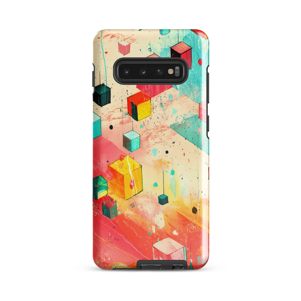 Suspended Cubes in Colorful Abstraction | Phone Case |  S10 Plus | Tough Case | Glossy