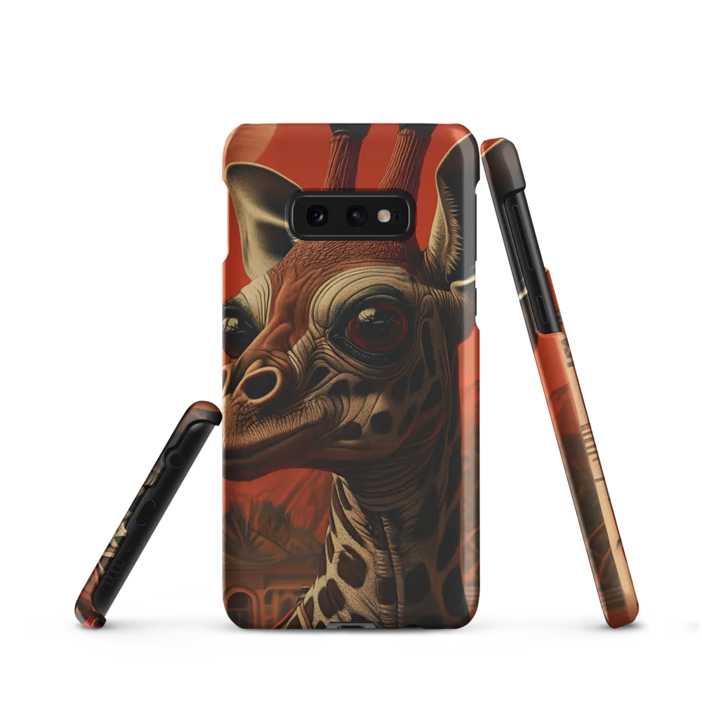 Whimsical Giraffe in an Orange Dreamscape