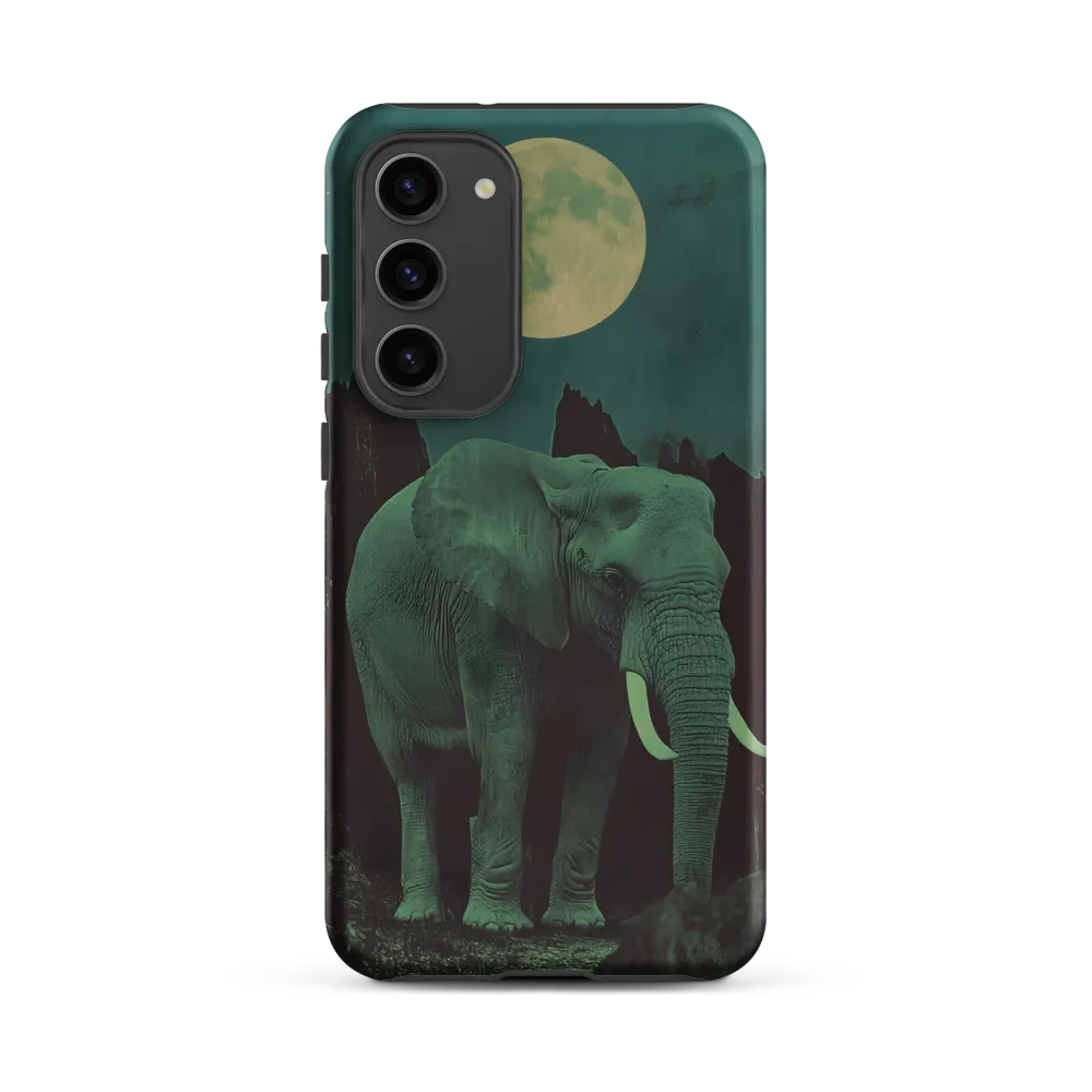 Ethereal Presence: Elephant Under a Full Moon