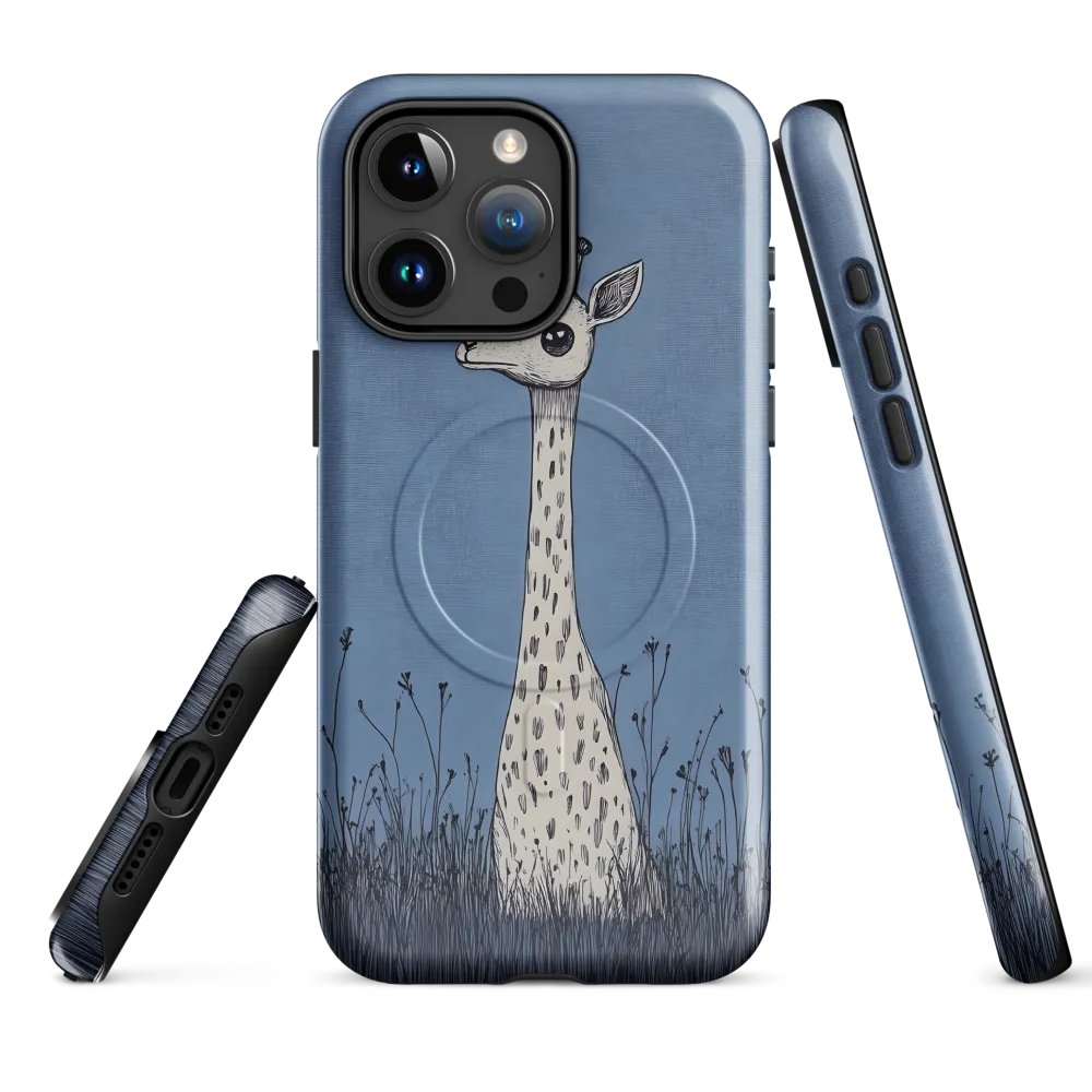 Whimsical Giraffe in Blue