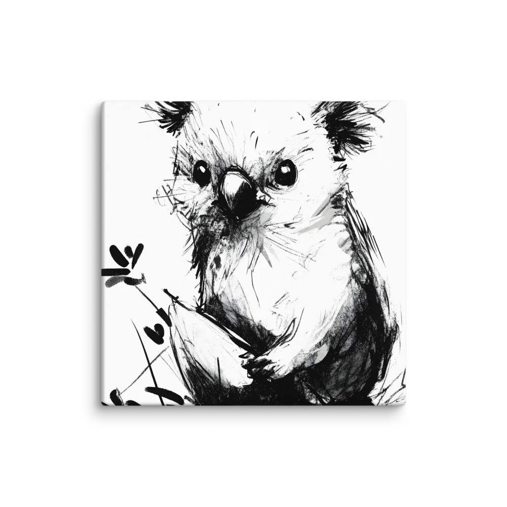 Whimsical Koala in Ink | Canvas | 30″×30″