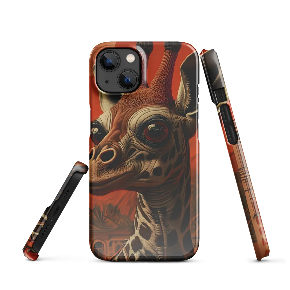 Whimsical Giraffe in an Orange Dreamscape