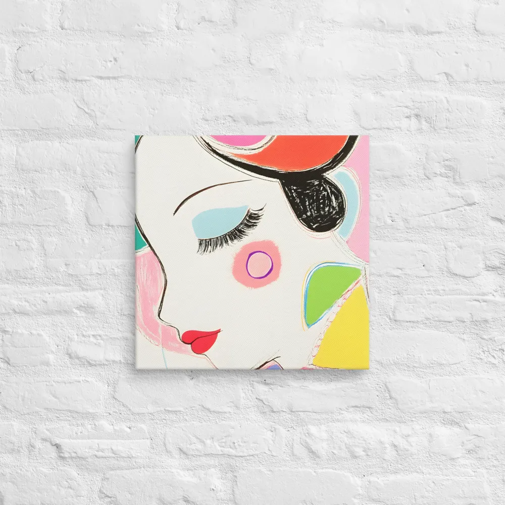 Whimsical Portrait in Colorful Abstraction | Canvas | 16″×16″