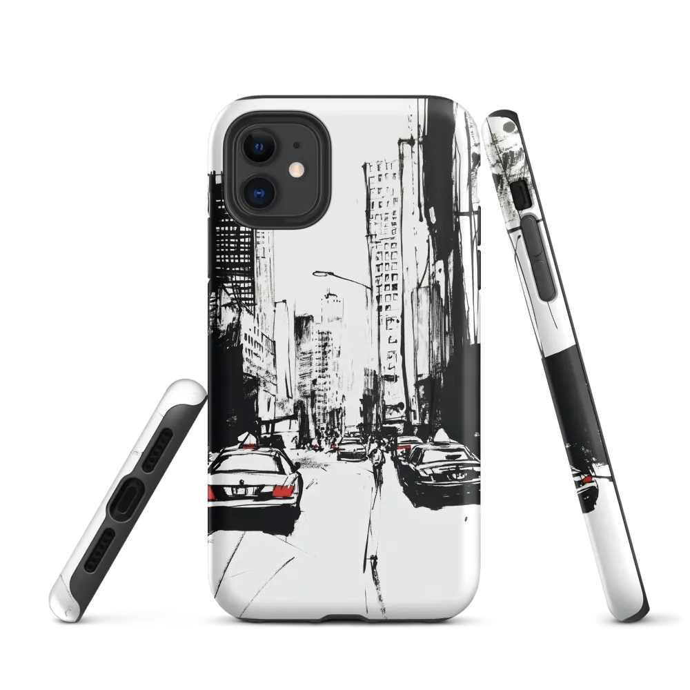 Urban Pulse: A Monochromatic Journey | Phone Case |  11 | Tough Case | Matte