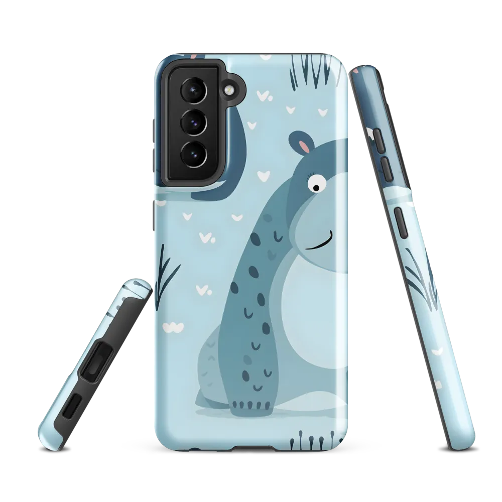 Whimsical Hippo Delight | Phone Case |  S21 FE | Tough Case | Glossy