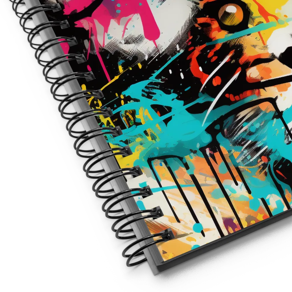 Fierce Fusion: Tiger and Lion in Graffiti | Spiral Notebook