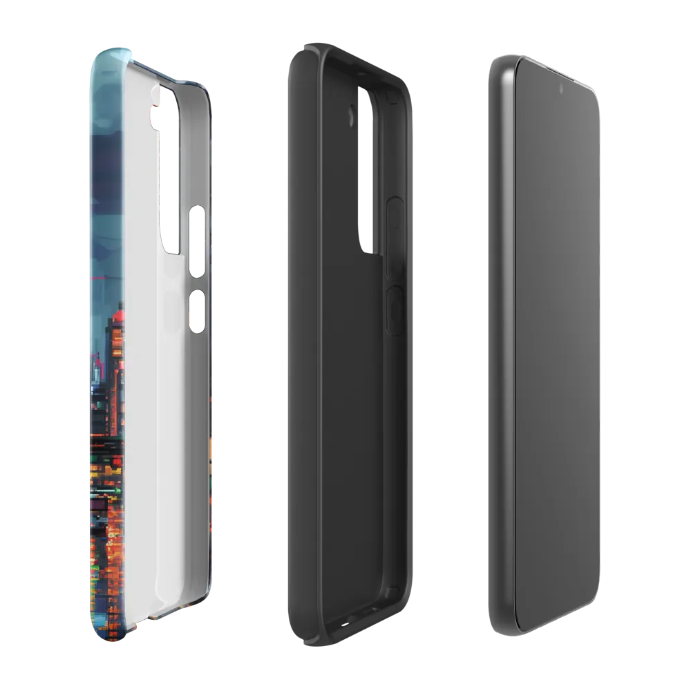 Neon Dreams: A Pixelated Urban Night | Phone Case |  S22 Plus | Tough Case | Glossy