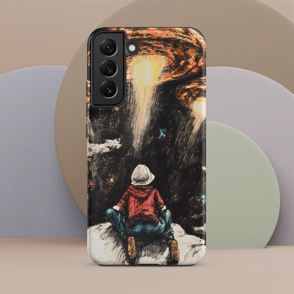 Gazing into the Unknown: A Child's Wonder in Space | Phone Case |  S22 Plus | Tough Case | Matte