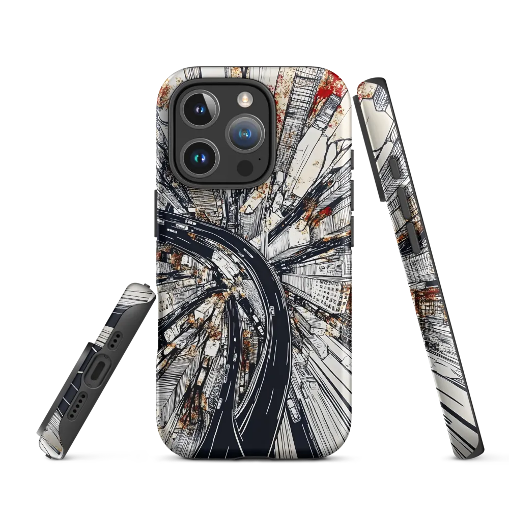 Urban Symphony: Aerial View of Life | Phone Case |  16 Pro | Tough Case | Matte