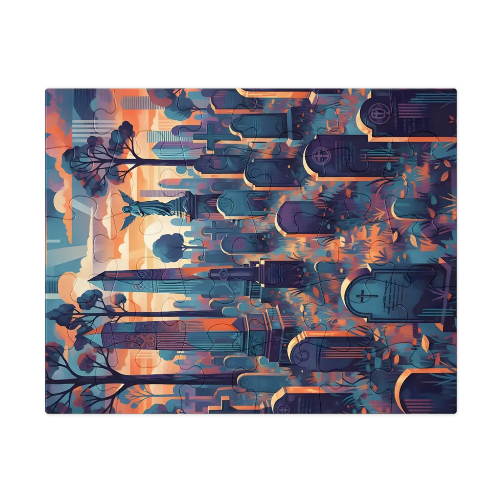 Twilight Cemetery 
 Jigsaw Puzzle in Tin Box