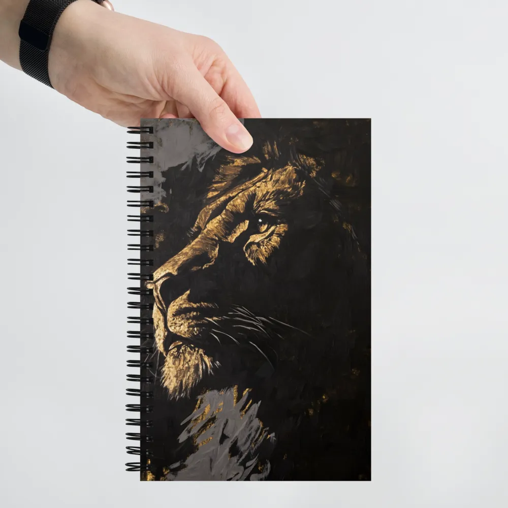 Majestic Gaze: The Golden Lion | Spiral Notebook