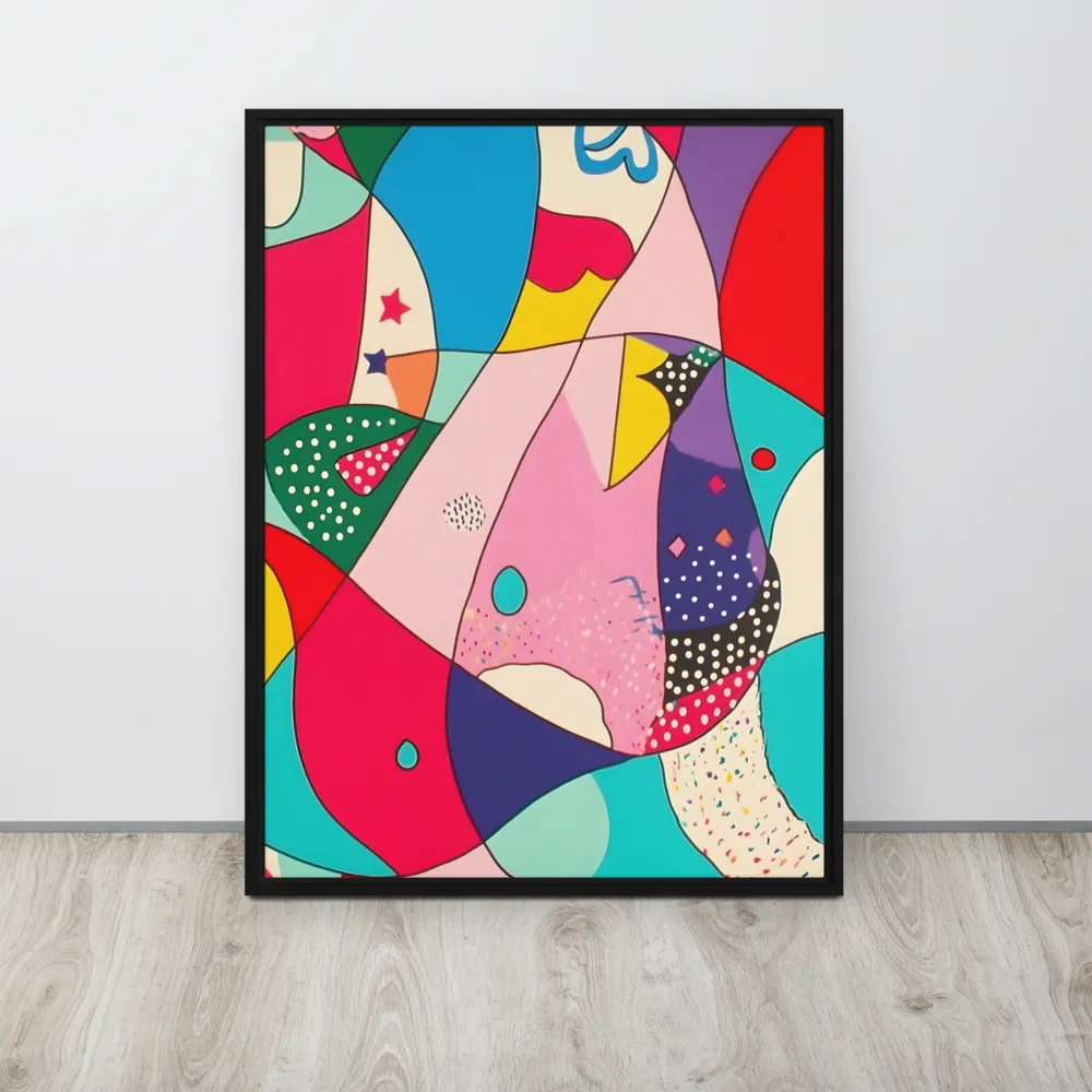 Playful Geometry in Color | Canvas with Black Frame | 24″×32″