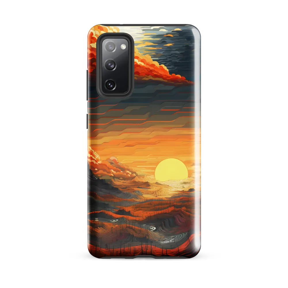 Ethereal Sunset: A Serene Landscape in Flowing Forms | Phone Case |  S20 FE | Tough Case | Glossy
