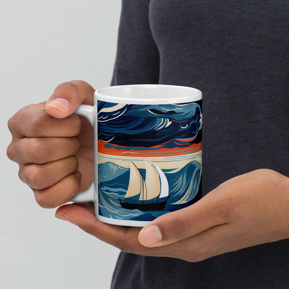 Ocean Whispers: A Voyage at Dusk | Mugs | Multiple Sizes & Colors