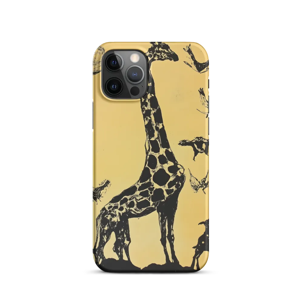 Whimsical Harmony of Giraffe and Birds