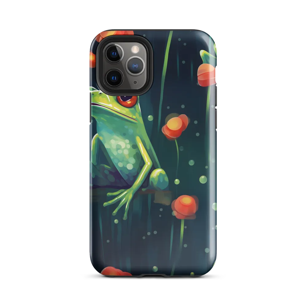 Playful Frogs in a Lush Pond