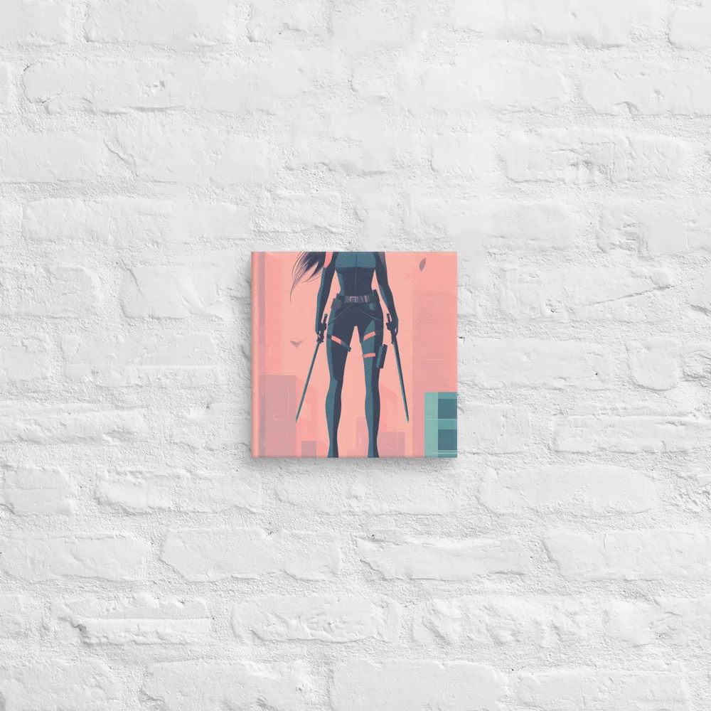 Urban Sentinel: A Warrior's Stand | Canvas | 10″×10″