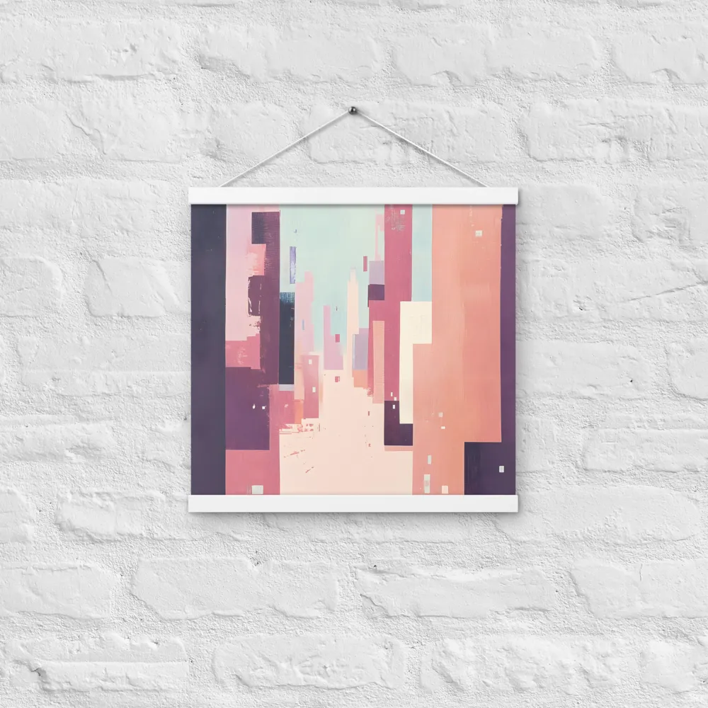 Tranquil Cityscape | Poster With White Wood Hanger | 16″×16″