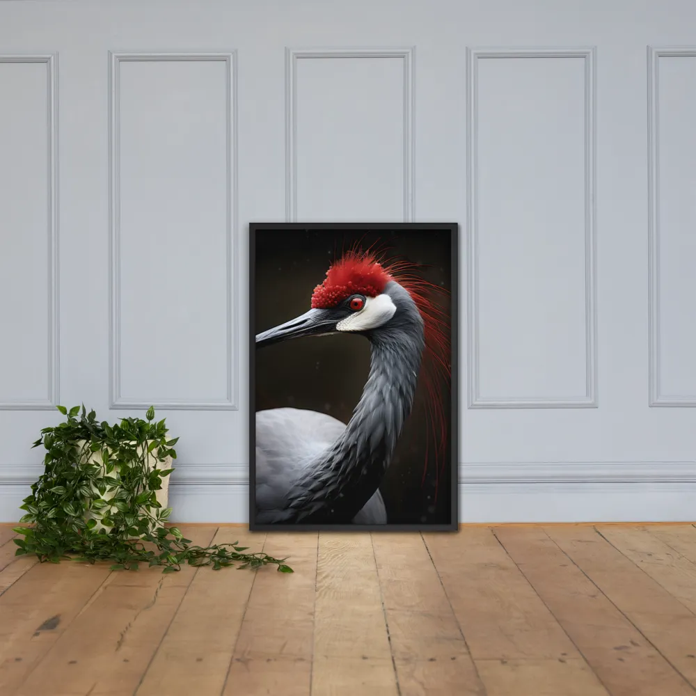 Ember-Crested Elegance | Poster with Black Frame | 24″×36″