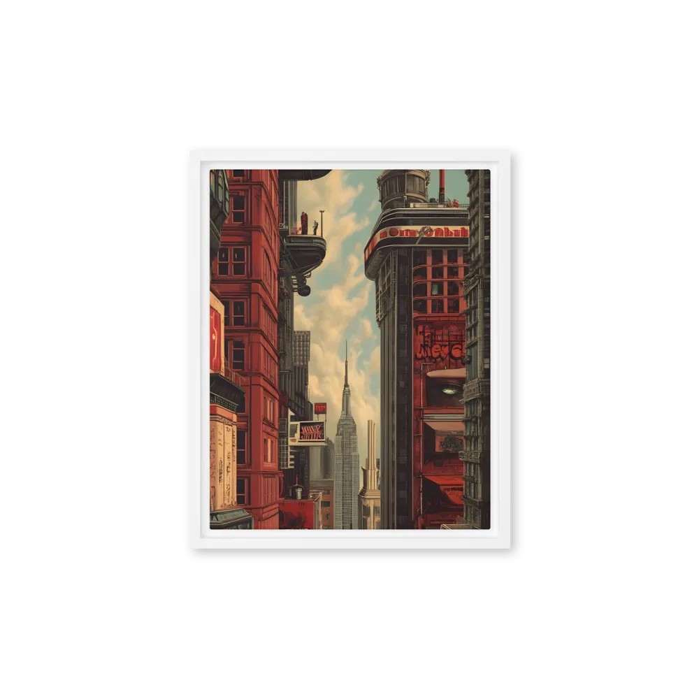A Glimpse of Tomorrow: Urban Ambition | Canvas with White Frame | 11″×14″