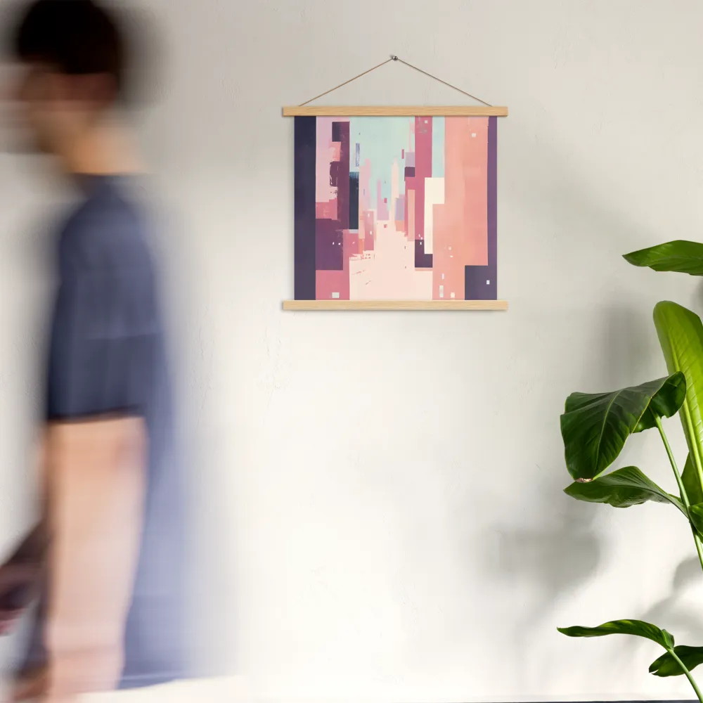 Tranquil Cityscape | Poster With Oak Wood Hanger | 18″×18″