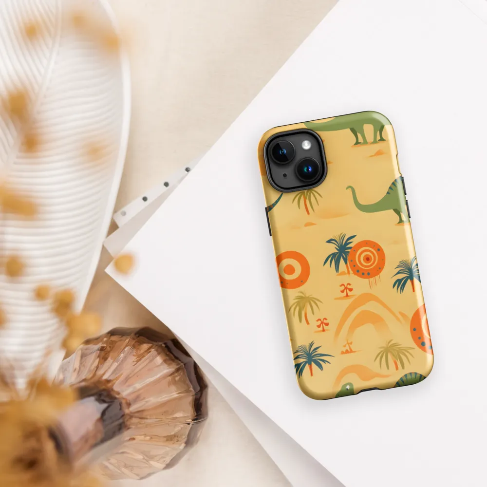 Prehistoric Playtime | Phone Case |  15 Plus | Tough Case | Glossy