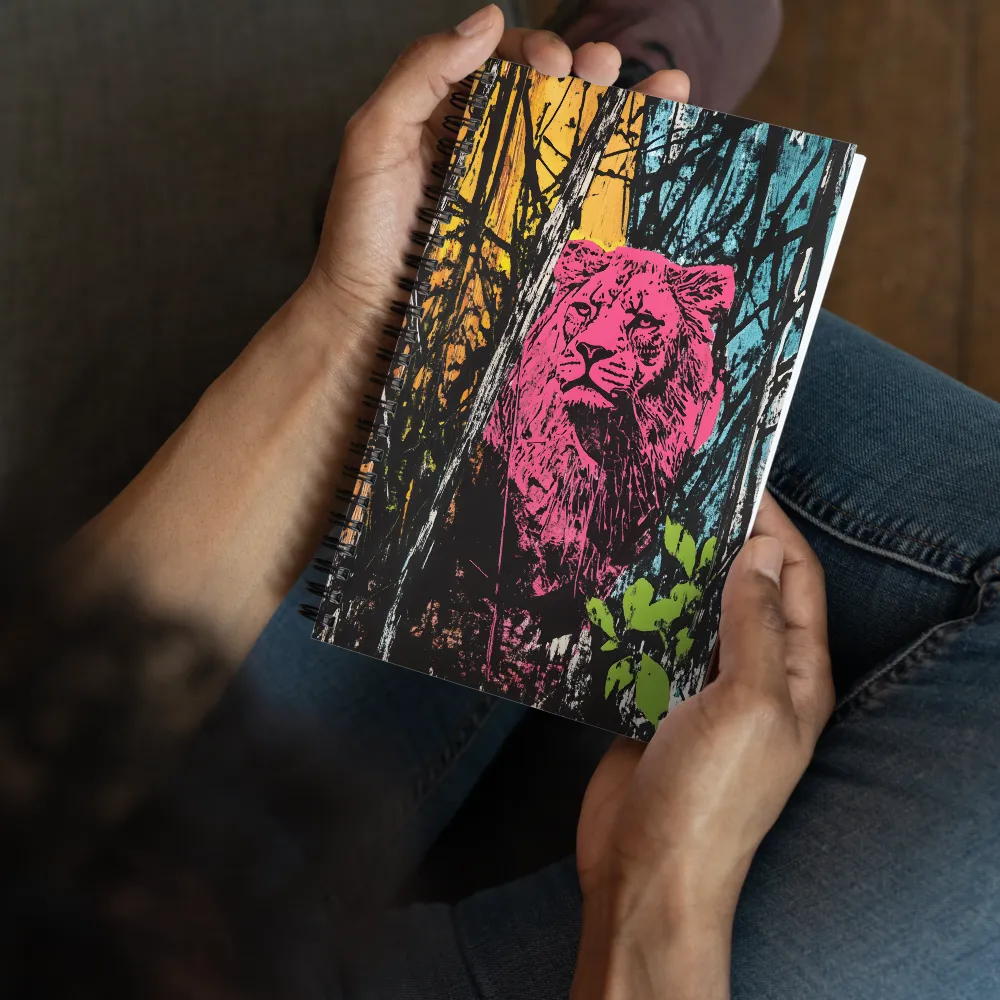 Fierce Vibrance: The Pink Lion | Spiral Notebook