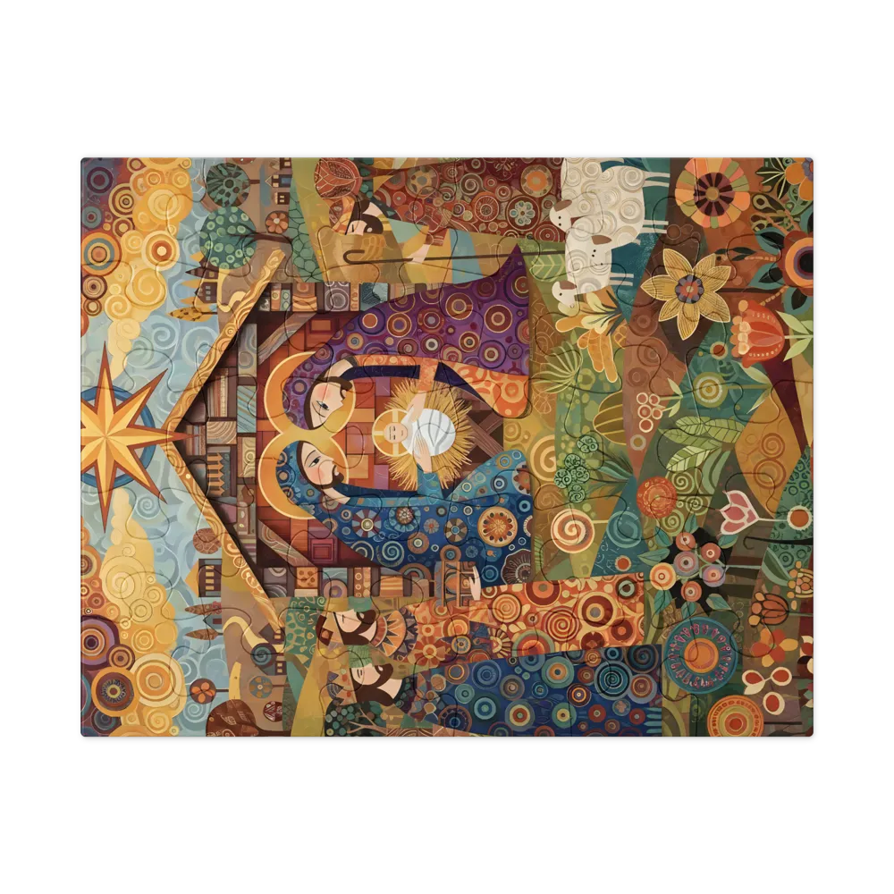 Mosaic Nativity 
 Jigsaw Puzzle in Tin Box