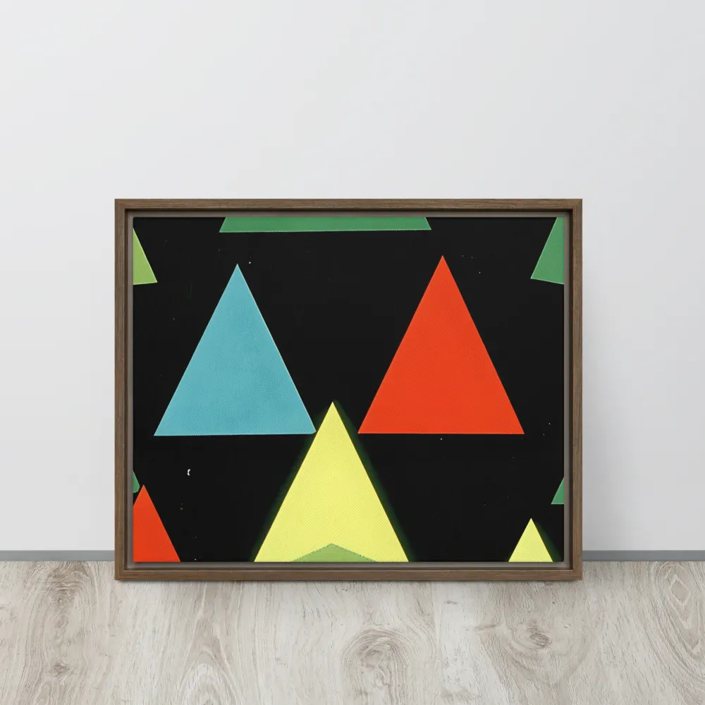 Geometric Harmony in Color | Canvas with Brown Frame | 16″×20″