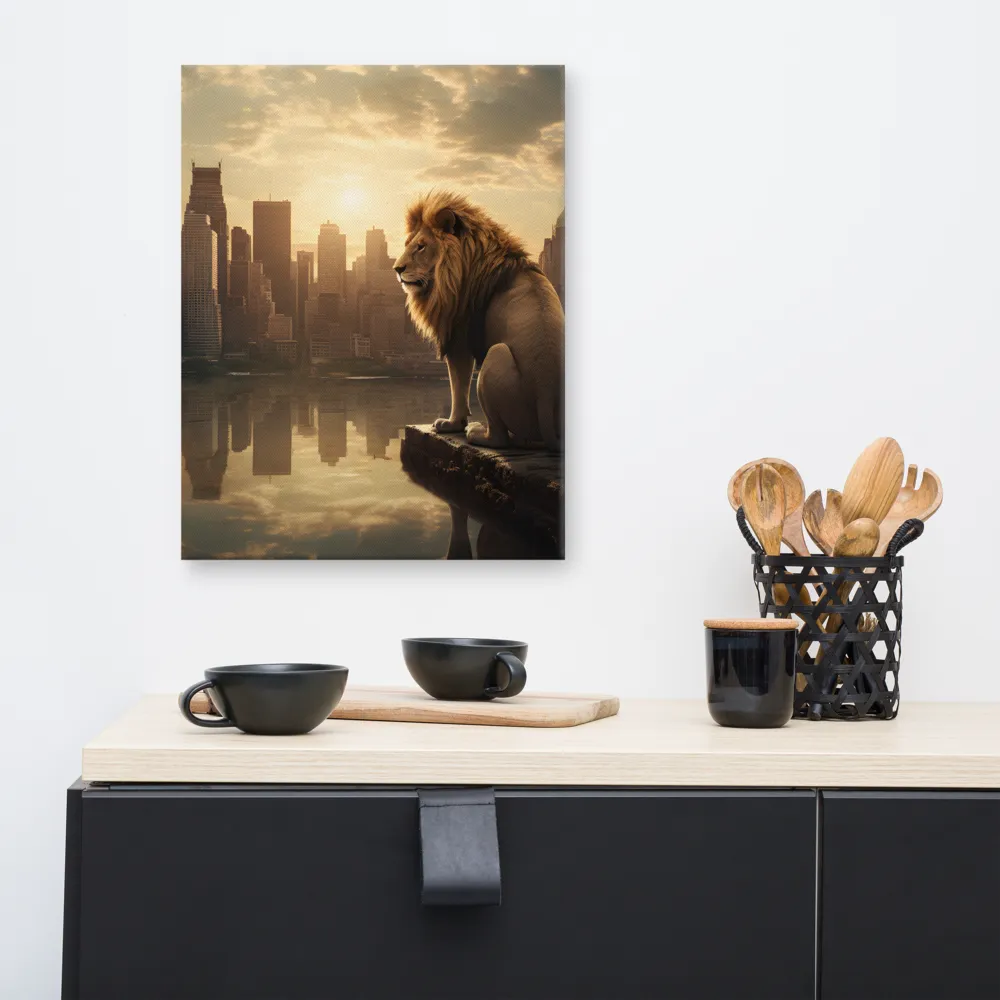 The Lion's Gaze Over the Urban Symphony