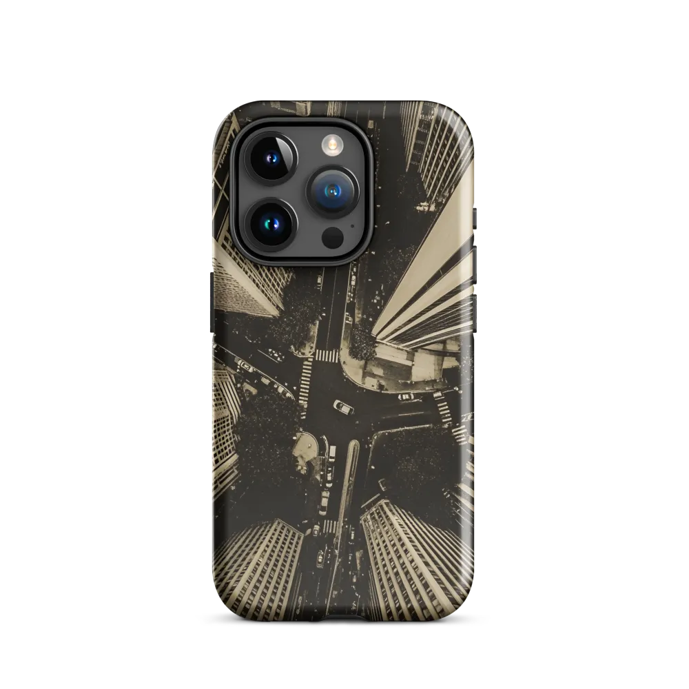 Urban Symphony: Aerial Perspective of City Life | Phone Case |  15 Pro | Tough Case | Glossy